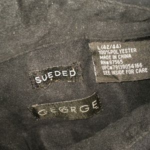 Black suede long sleeve button up shirt men’s